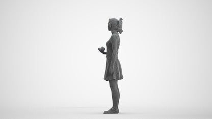 realistic 3D woman casual standing, scanned archviz people for Blender and 3ds Max, wireframe front view