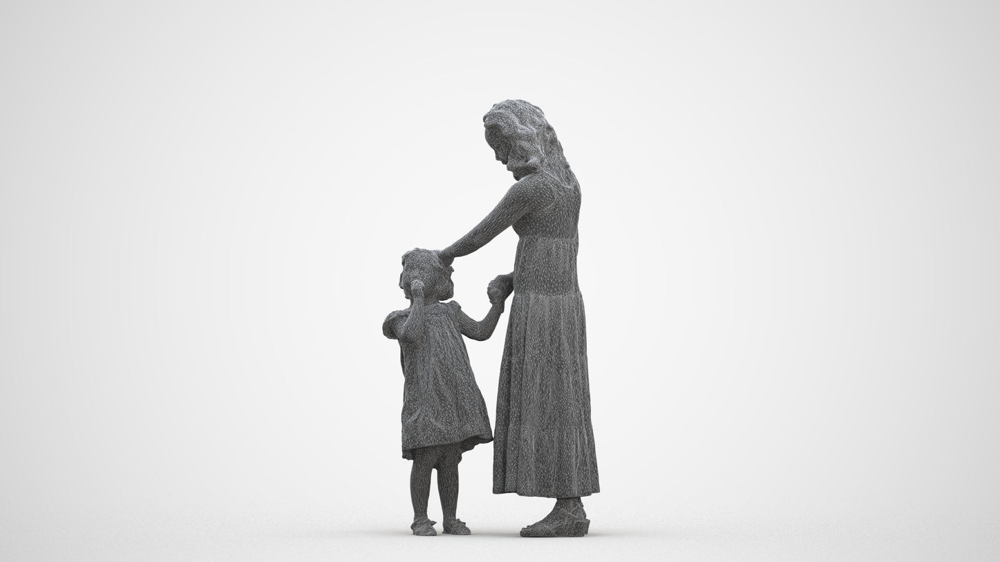 realistic 3D people girl casual kids, render-ready for V-Ray and Corona, FBX OBJ, three-quarter front view render