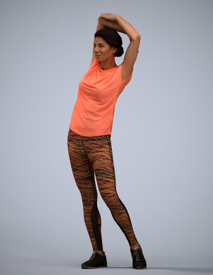realistic 3D people woman sport, render-ready for V-Ray and Corona, FBX OBJ