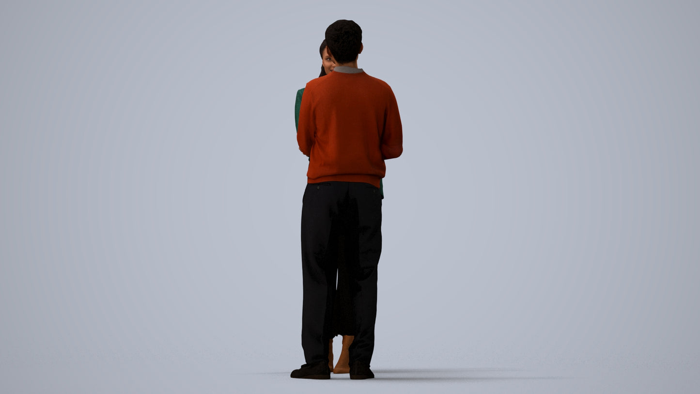 realistic 3D woman business, scanned archviz people for Blender and 3ds Max, three-quarter view render