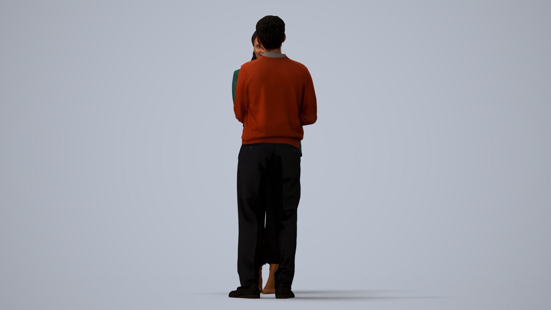 realistic 3D woman business, scanned archviz people for Blender and 3ds Max, three-quarter view render