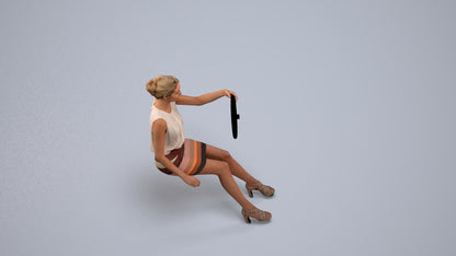 3D people model woman business mix, scanned human for 3ds Max rendering, back view render