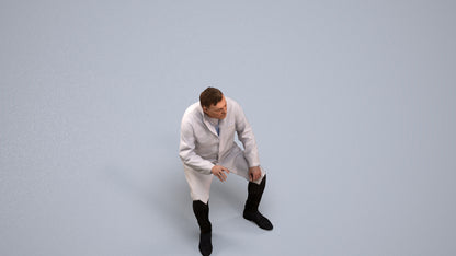 3D human model man medical, photogrammetry scanned person for archviz, back view render