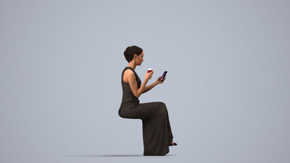 realistic 3D people woman formal formalaffairs, render-ready for V-Ray and Corona, FBX OBJ, side view render