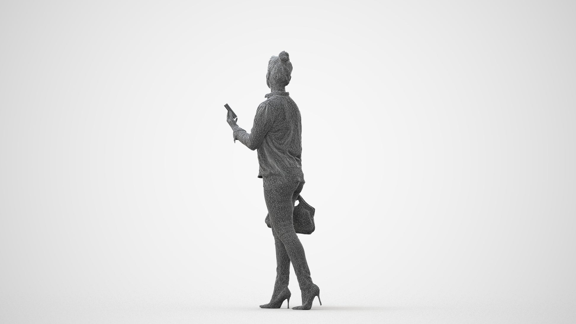 realistic 3D people woman business walking, render-ready for V-Ray and Corona, FBX OBJ, square thumbnail