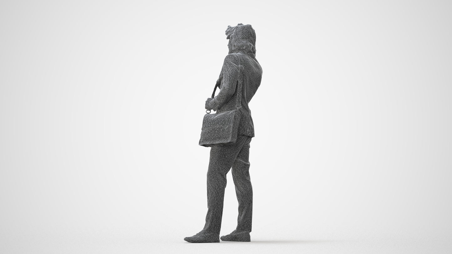 3D scanned man business, photorealistic archviz people for Enscape and SketchUp, square thumbnail