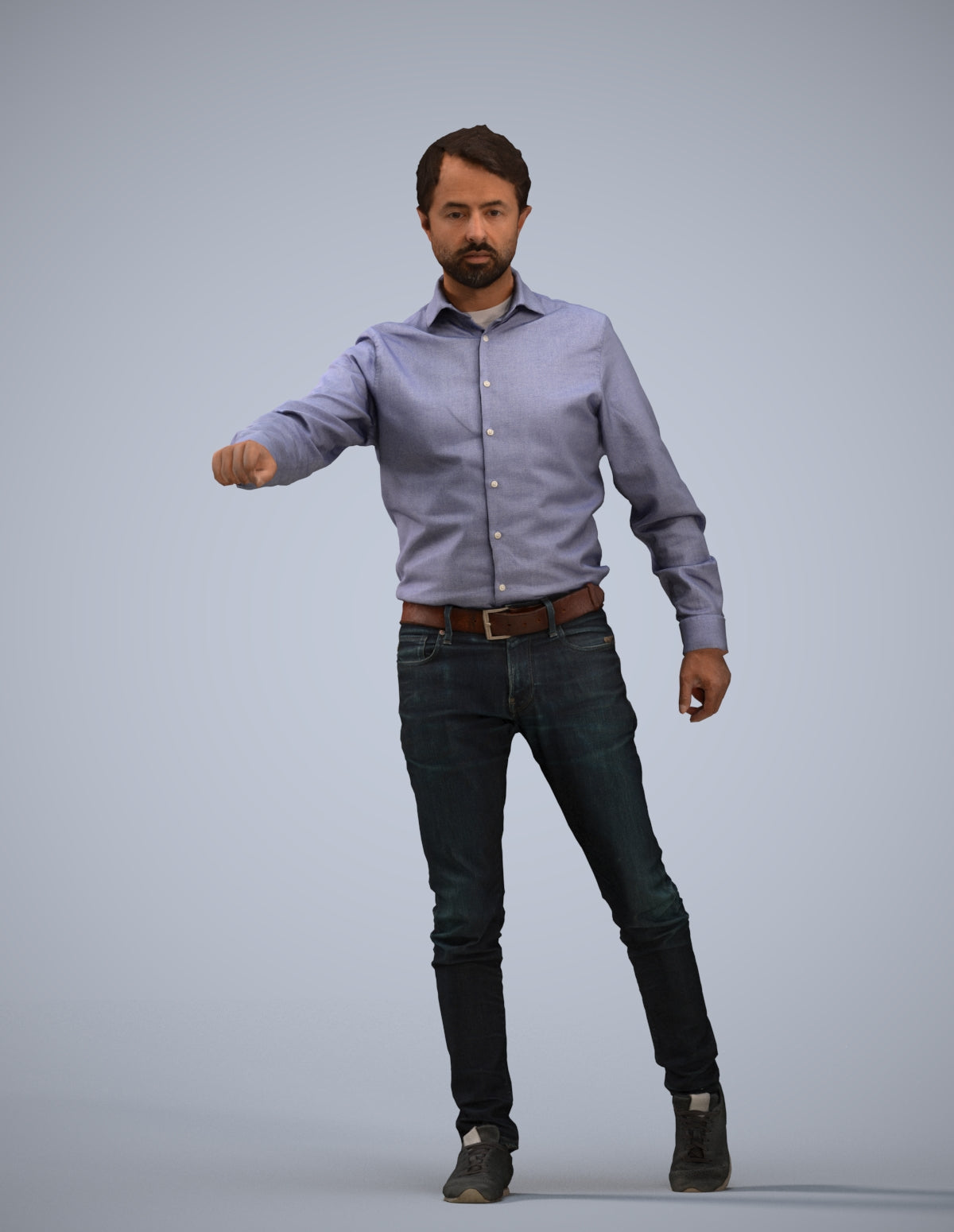 realistic 3D people man casual door, render-ready for V-Ray and Corona, FBX OBJ