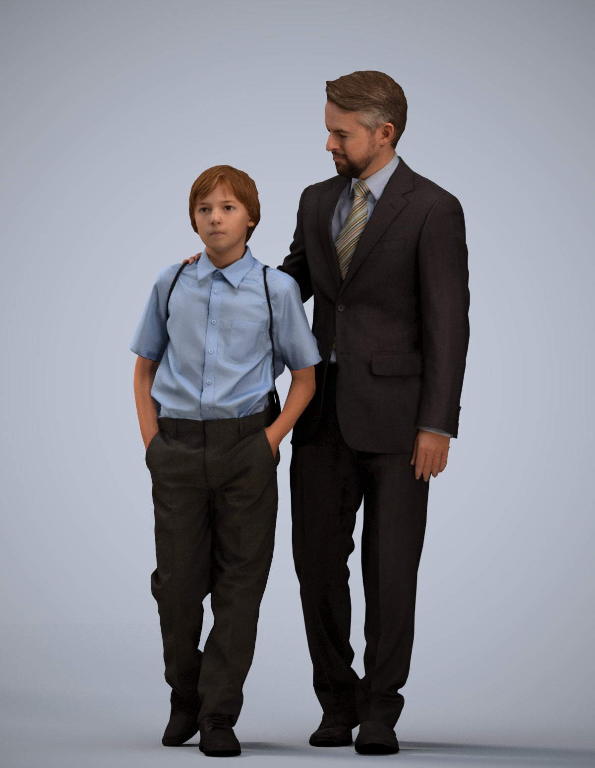 3D people model boy kids, scanned human for 3ds Max rendering