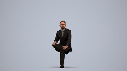 3D scanned man business, photorealistic archviz people for Enscape and SketchUp, standing pose render