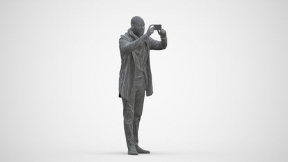 realistic 3D human man casual standing, archviz people FBX OBJ for Blender, three-quarter front view render