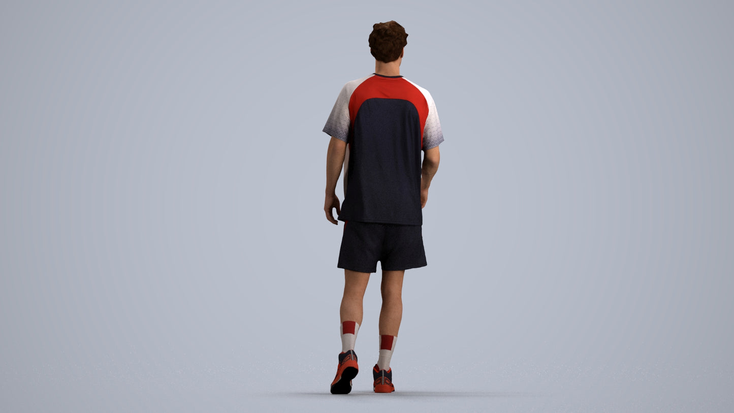 3D scanned man sport, photorealistic archviz people for Enscape and SketchUp, front view render