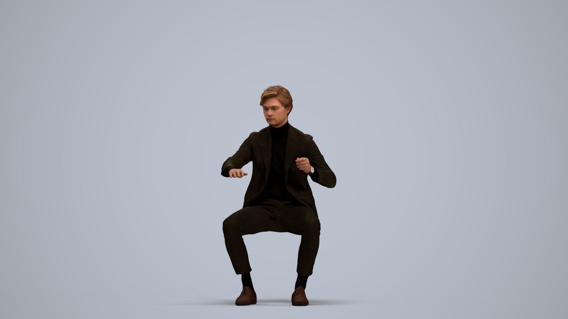 3D scanned man business, photorealistic archviz people for Enscape and SketchUp, standing pose render