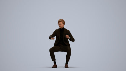 3D scanned man business, photorealistic archviz people for Enscape and SketchUp, standing pose render