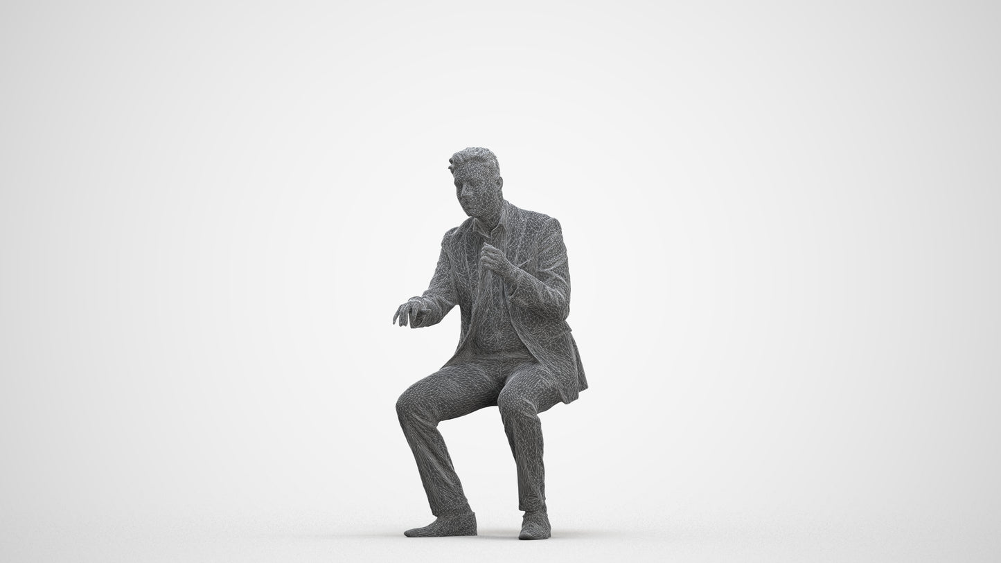 3D scanned man business, photorealistic archviz people for Enscape and SketchUp, three-quarter front view render