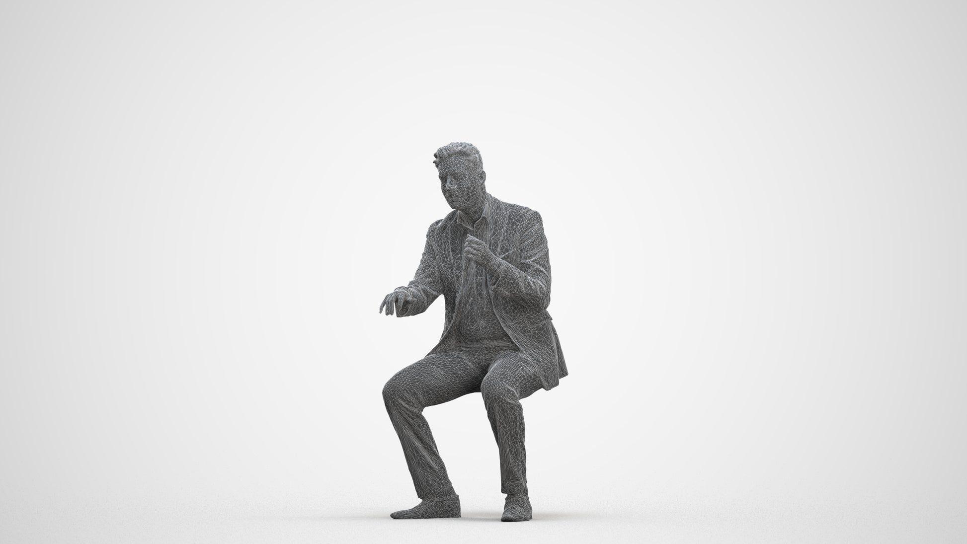 3D scanned man business, photorealistic archviz people for Enscape and SketchUp, three-quarter front view render