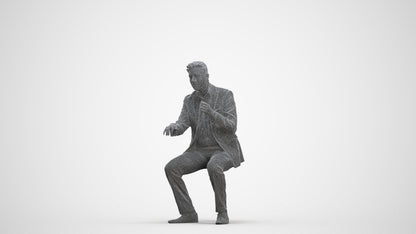 3D scanned man business, photorealistic archviz people for Enscape and SketchUp, three-quarter front view render