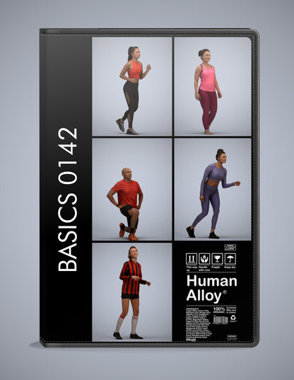 photogrammetry 3D people sport collection, 5 realistic human models archviz FBX
