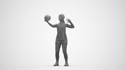 photogrammetry 3D girl sport, realistic human model archviz FBX, wireframe back view