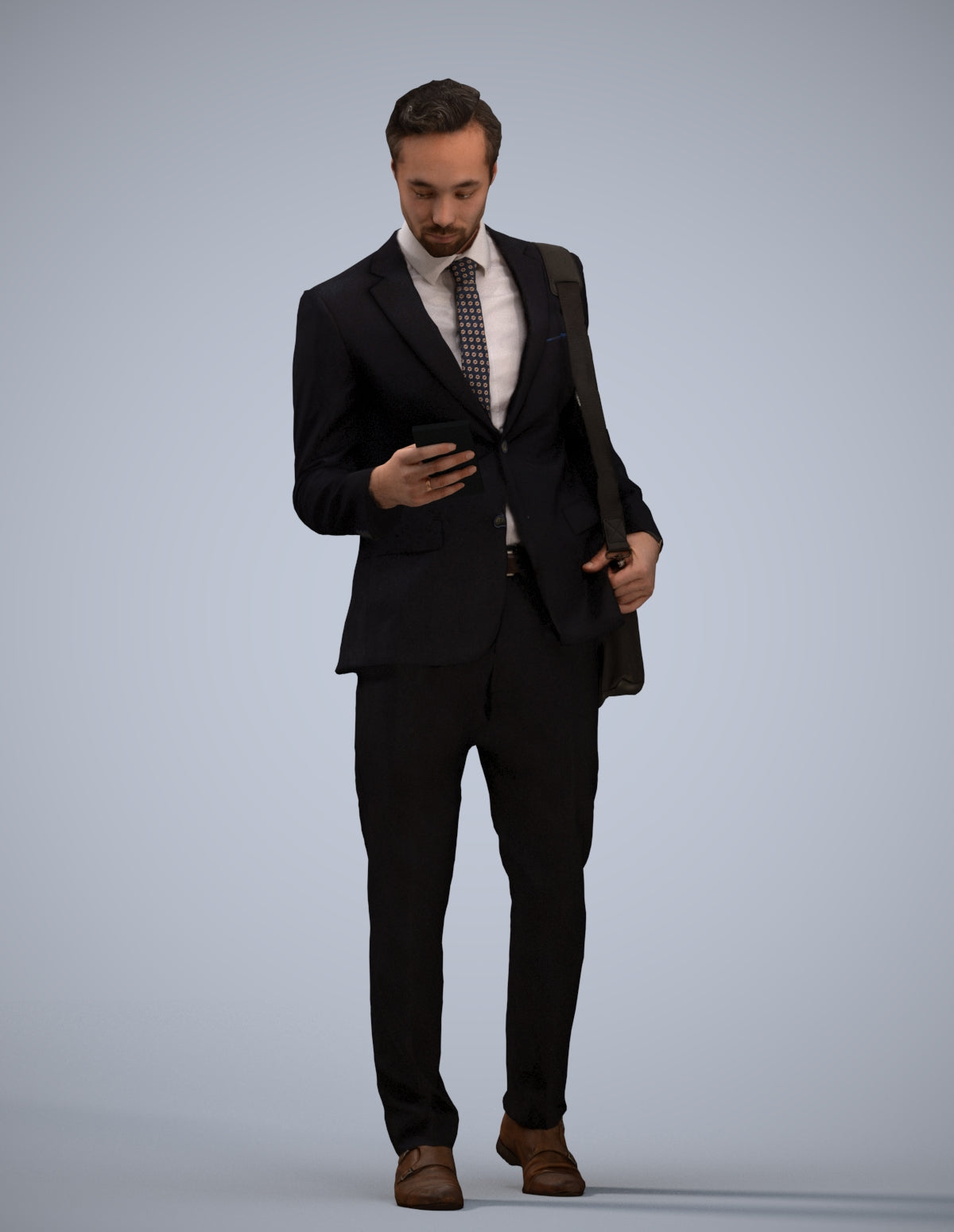 3D scanned man business formal, photorealistic archviz people for Enscape and SketchUp