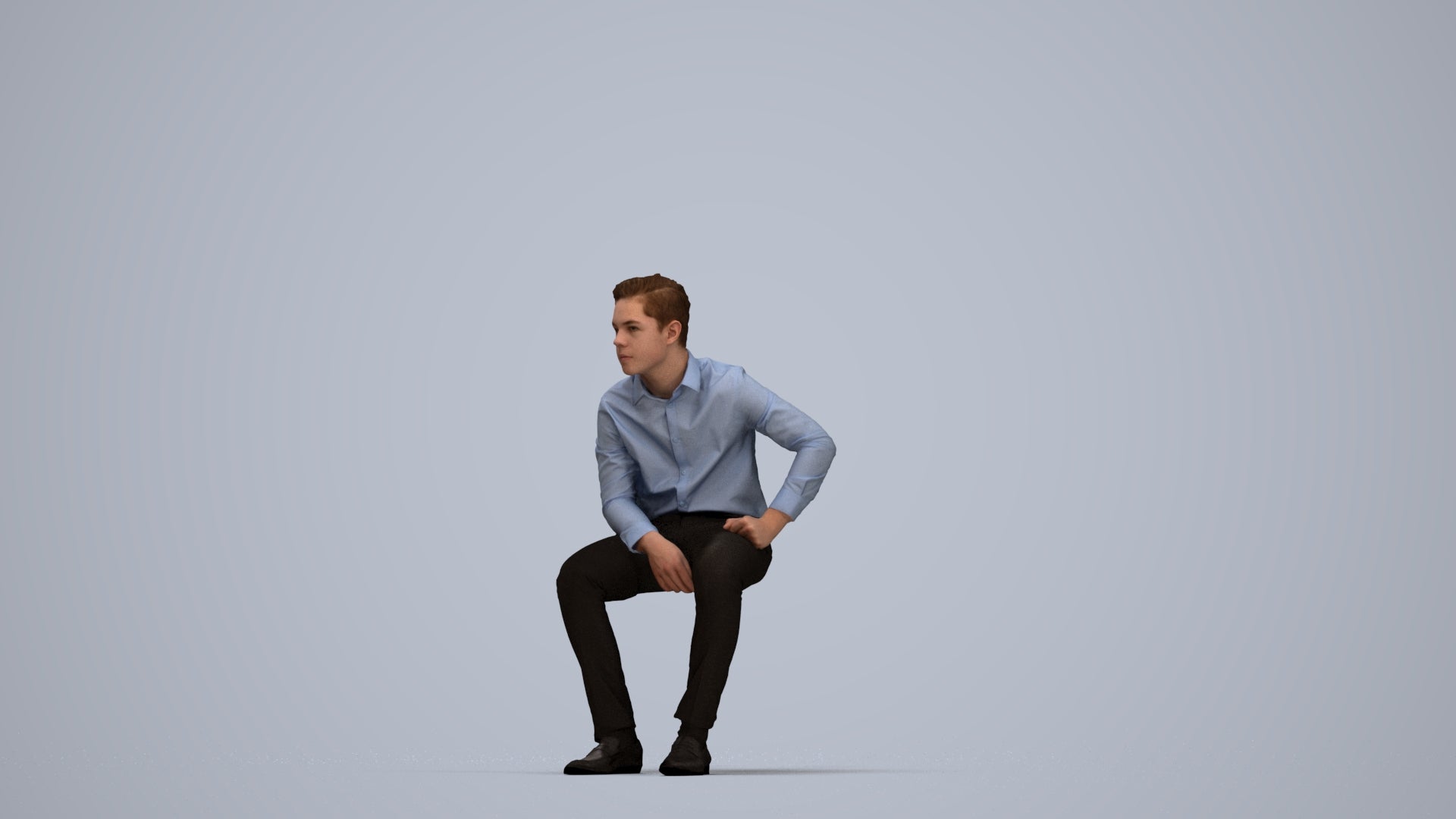 3D scanned boy kids, photorealistic archviz people for Enscape and SketchUp, top-down view render