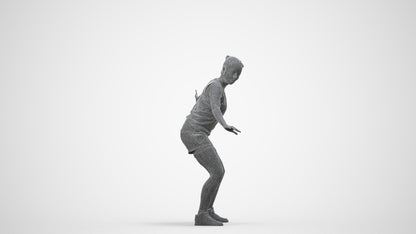 photogrammetry 3D woman sport, realistic human model archviz FBX, wireframe side view