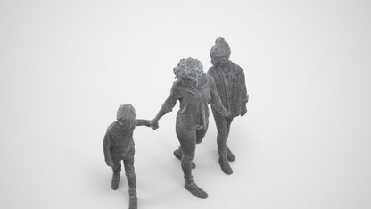 realistic 3D girl casual kids, scanned archviz people for Blender and 3ds Max, wireframe three-quarter view