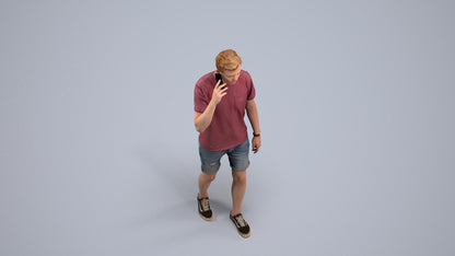 realistic 3D people man casual walking, render-ready for V-Ray and Corona, FBX OBJ, back view render