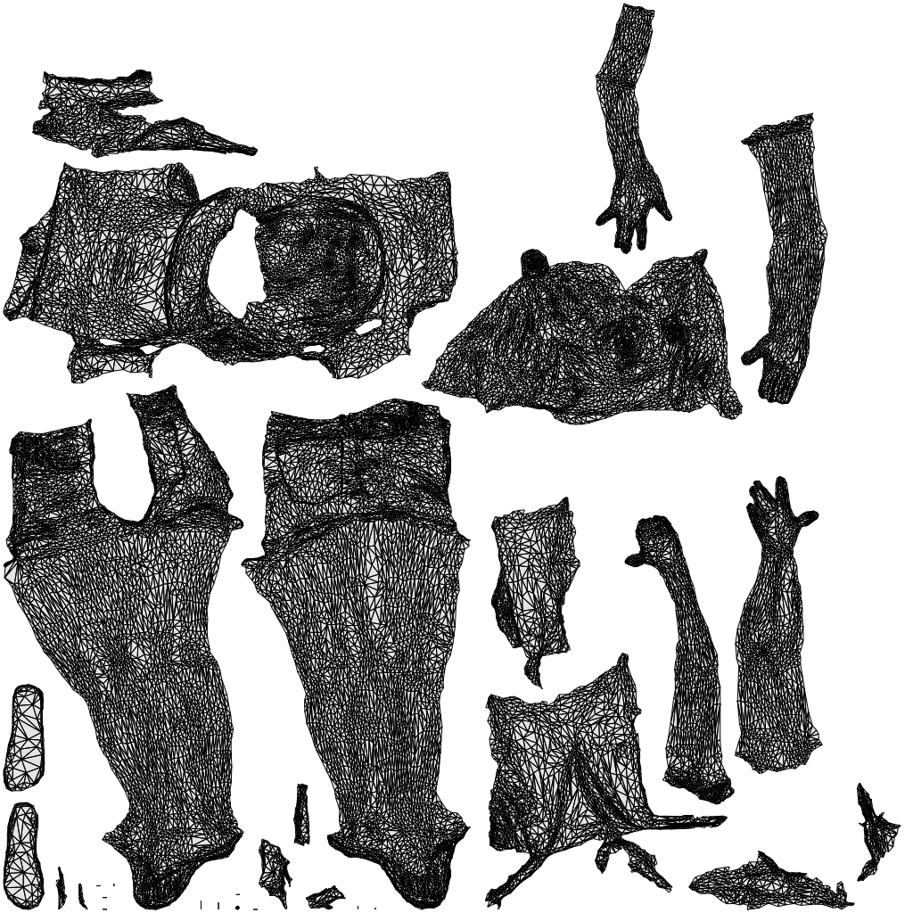 3D people model girl casual shopping, scanned human for 3ds Max rendering, wireframe top-down view