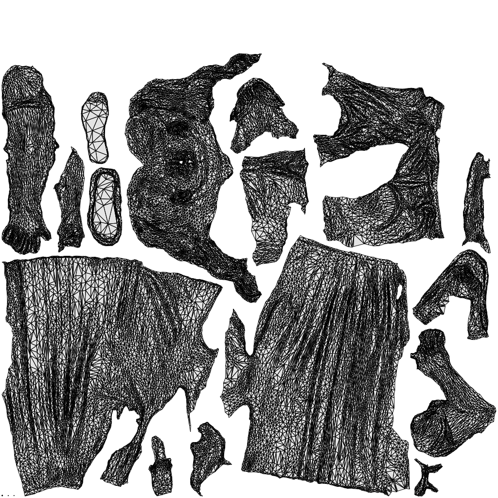 3D people model girl casual kids, scanned human for 3ds Max rendering, wireframe top-down view