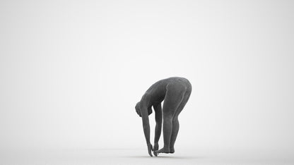 photogrammetry 3D woman sport pool, realistic human model archviz FBX, wireframe front view