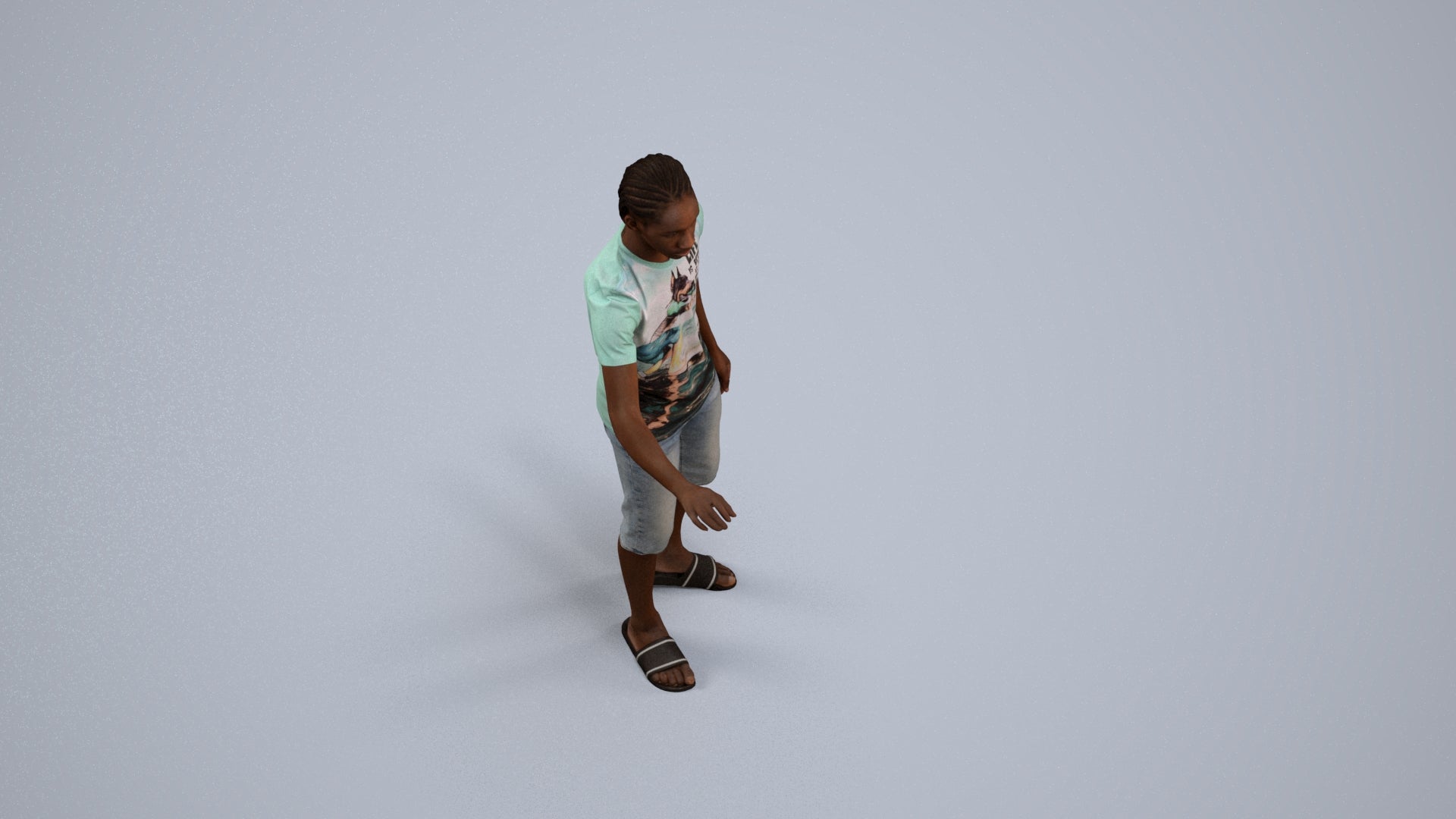 realistic 3D people boy casual kids, render-ready for V-Ray and Corona, FBX OBJ, back view render