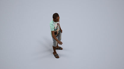 realistic 3D people boy casual kids, render-ready for V-Ray and Corona, FBX OBJ, back view render