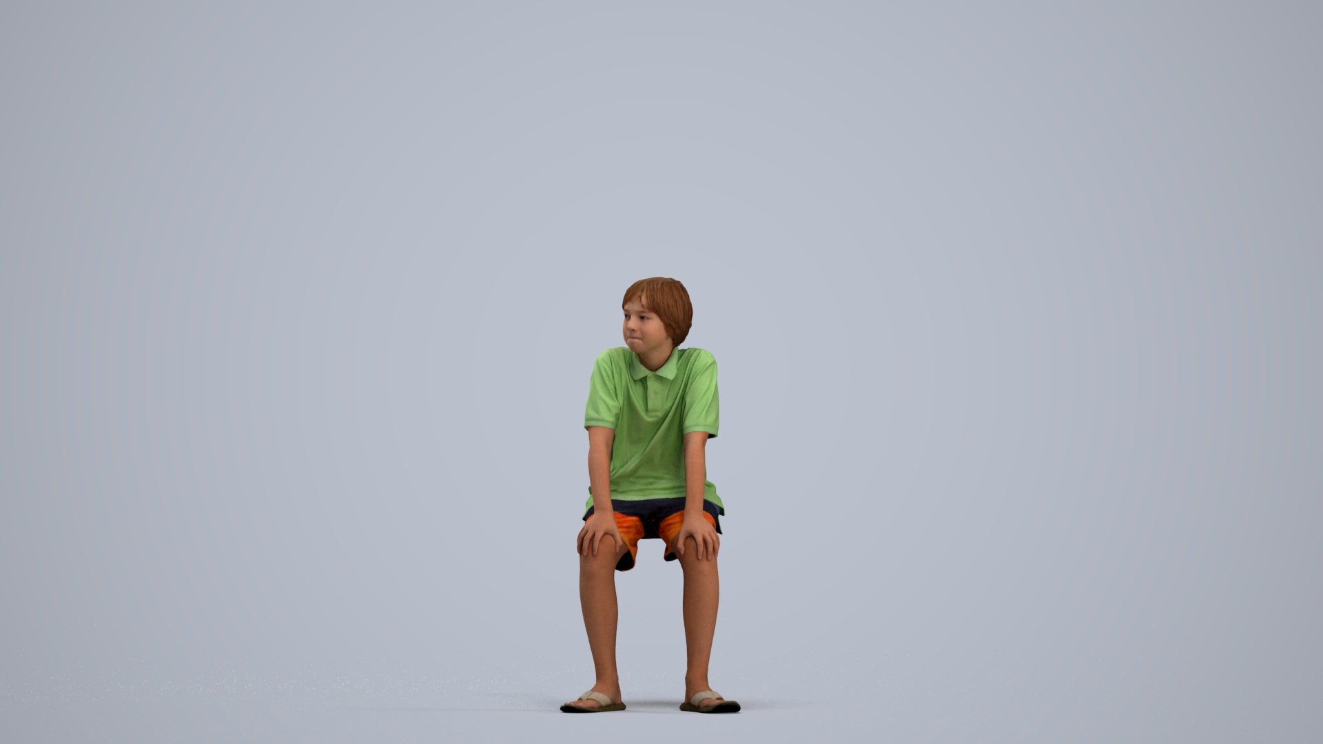 scanned 3D boy kids, photogrammetry people for Enscape and V-Ray, standing pose render