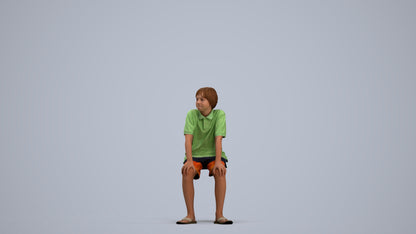 scanned 3D boy kids, photogrammetry people for Enscape and V-Ray, standing pose render