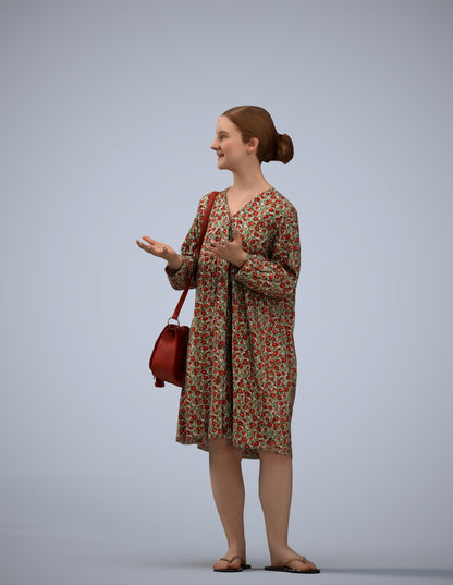 realistic 3D human girl casual kids, archviz people FBX OBJ for Blender