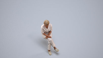 realistic 3D people senior woman medical, render-ready for V-Ray and Corona, FBX OBJ, back view render