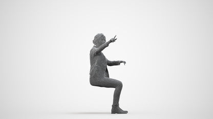 scanned 3D woman business mix, photogrammetry people for Enscape and V-Ray, wireframe side view