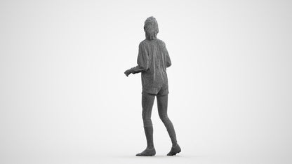 realistic 3D human woman sport, archviz people FBX OBJ for Blender, wireframe front view
