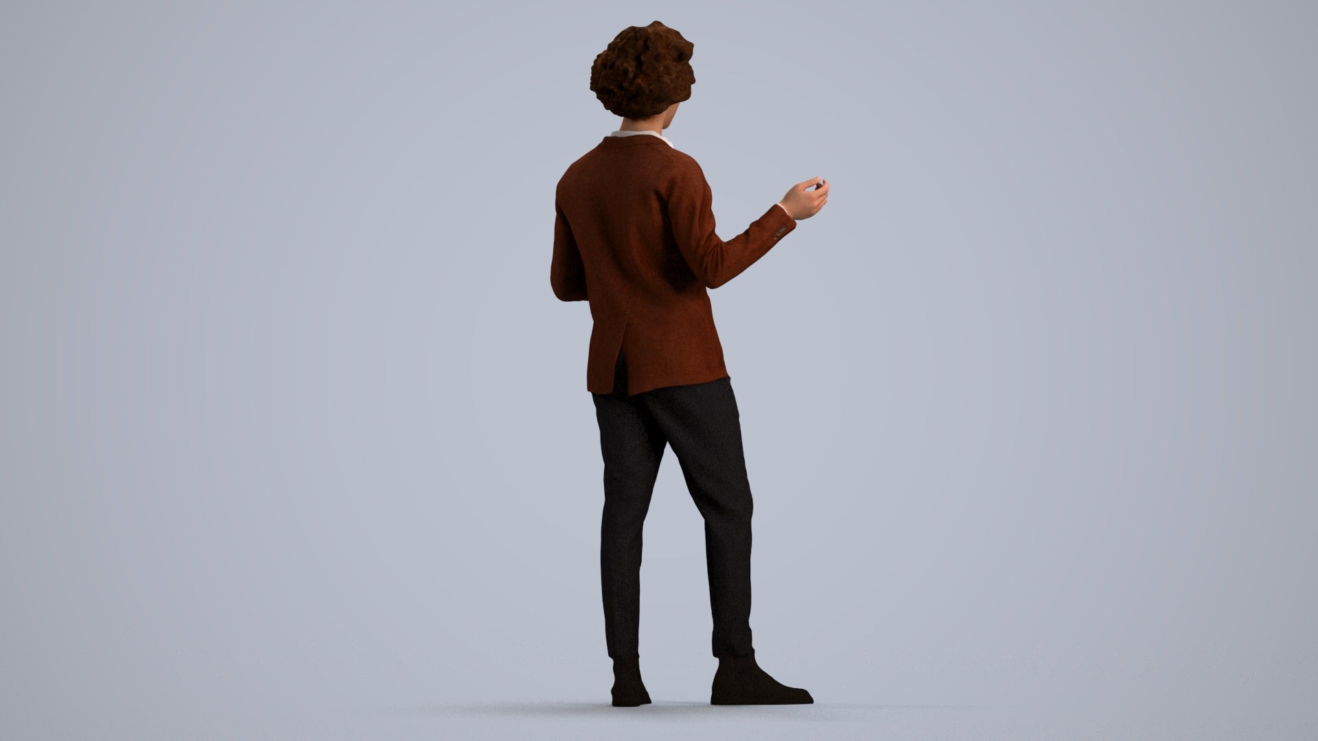 realistic 3D man business, scanned archviz people for Blender and 3ds Max, front view render