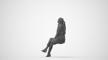 3D human model woman business, photogrammetry scanned person for archviz, square thumbnail