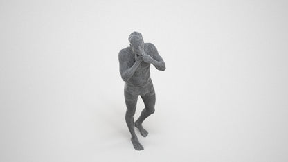 photogrammetry 3D man mix, realistic human model archviz FBX, wireframe three-quarter view