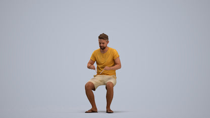 realistic 3D people man casual sitting, render-ready for V-Ray and Corona, FBX OBJ, standing pose render