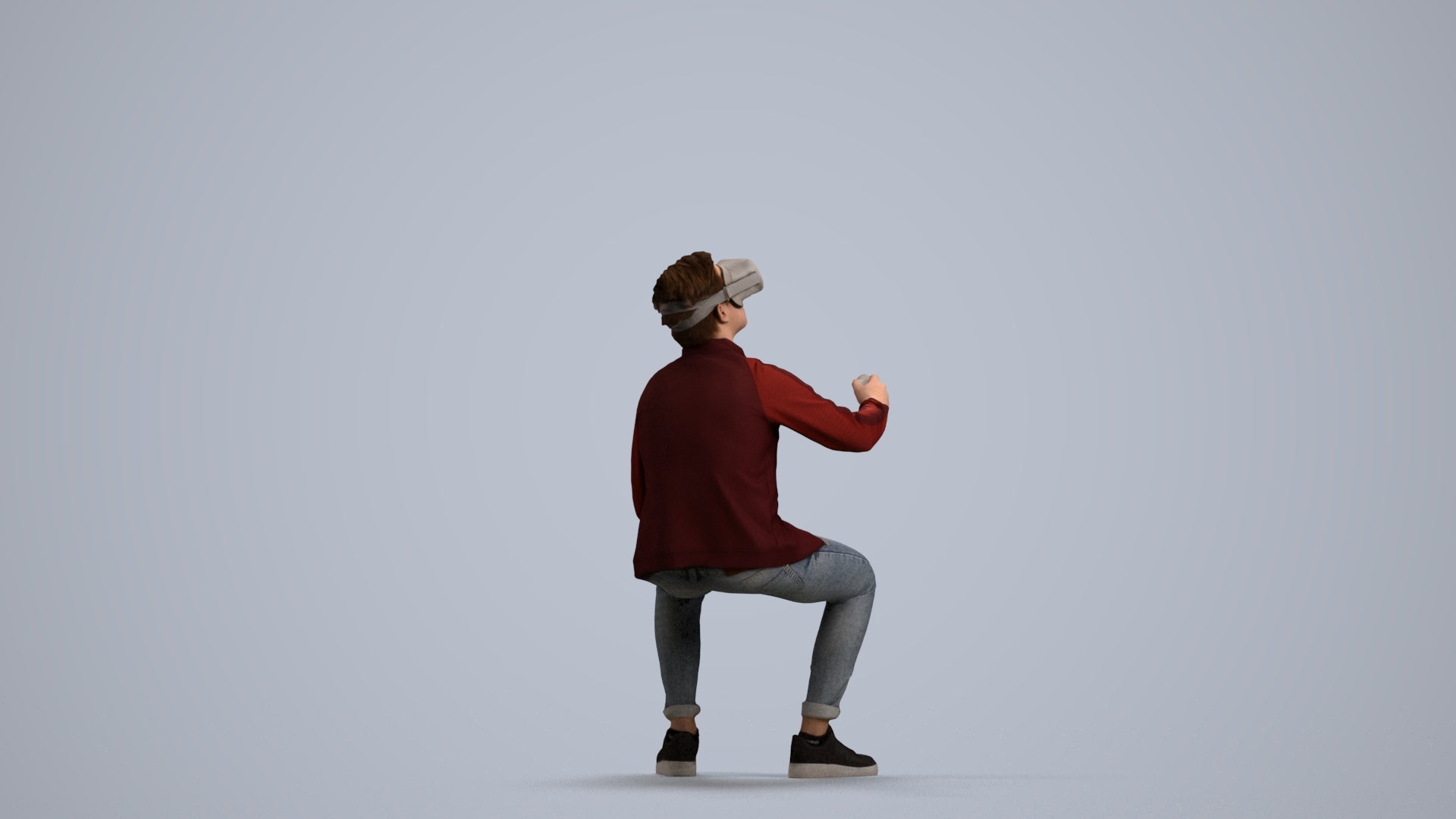 3D people model boy casual kids, scanned human for 3ds Max rendering, front view render