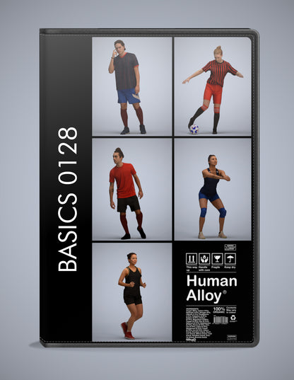 3D human models sport bundle, 5 photogrammetry scanned people for archviz