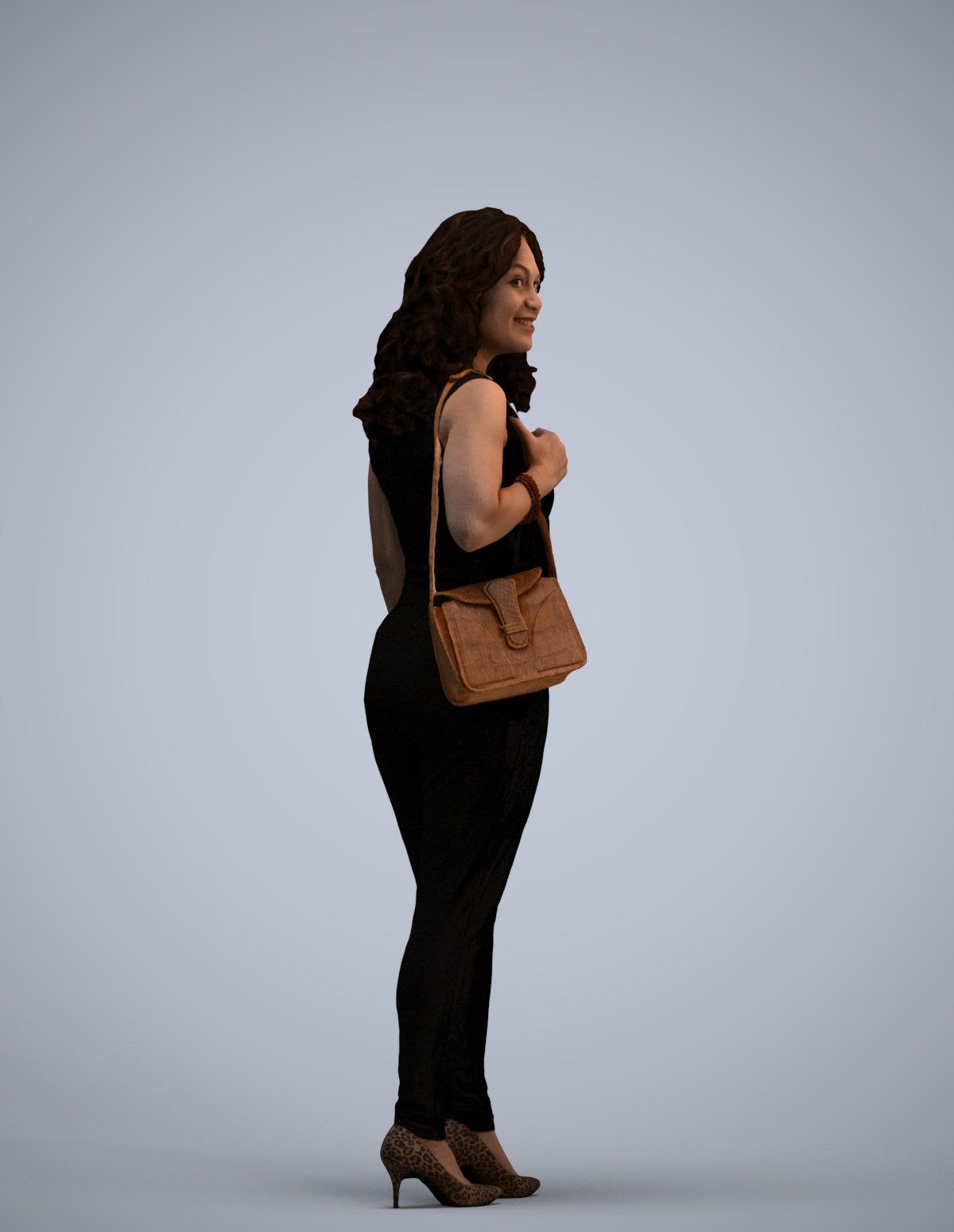 realistic 3D people woman business walking, render-ready for V-Ray and Corona, FBX OBJ