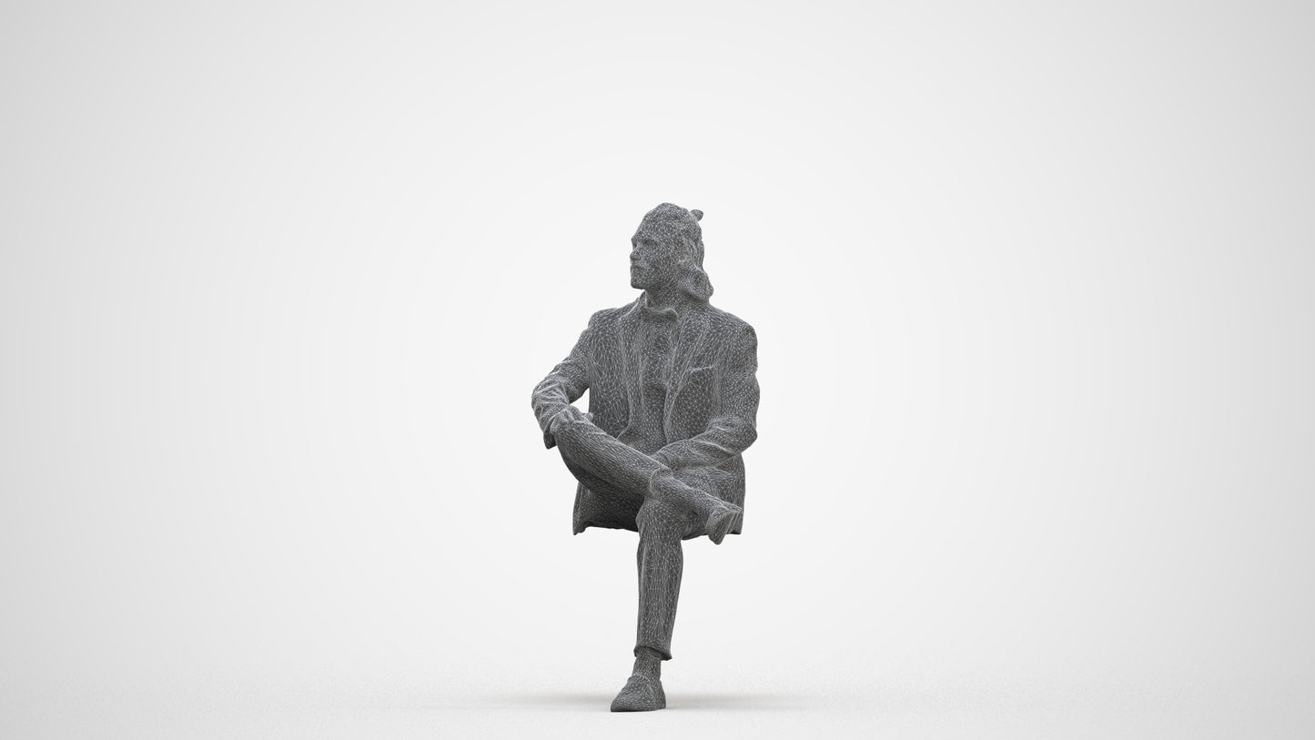scanned 3D man formal formalaffairs, photogrammetry people for Enscape and V-Ray, three-quarter front view render
