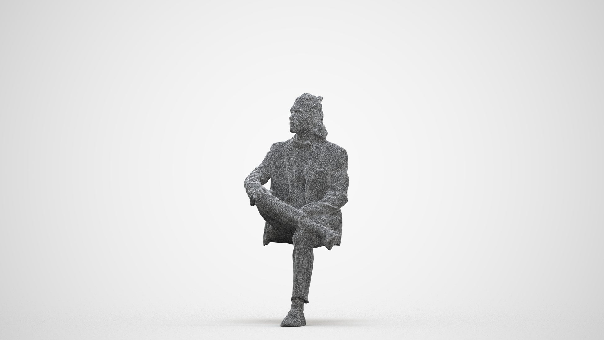 scanned 3D man formal formalaffairs, photogrammetry people for Enscape and V-Ray, three-quarter front view render