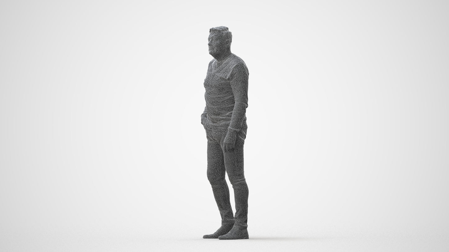 3D human model man casual standing, photogrammetry scanned person for archviz, square thumbnail