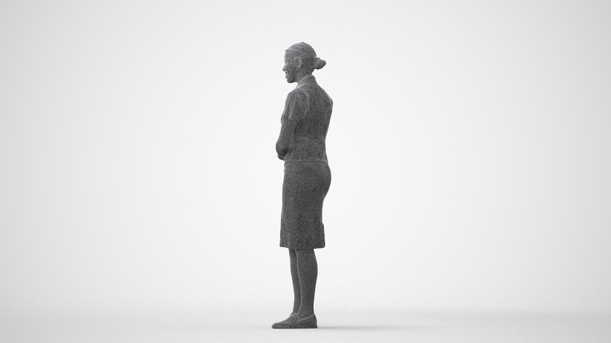 3D scanned woman hospitality, photorealistic archviz people for Enscape and SketchUp, square thumbnail