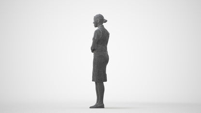 3D scanned woman hospitality, photorealistic archviz people for Enscape and SketchUp, square thumbnail